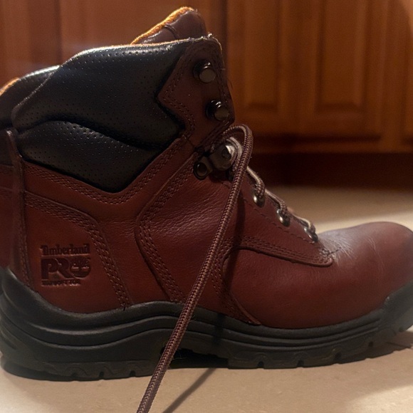 Timberland Dark Brown Leather Work Boots size 6 - Picture 2 of 6